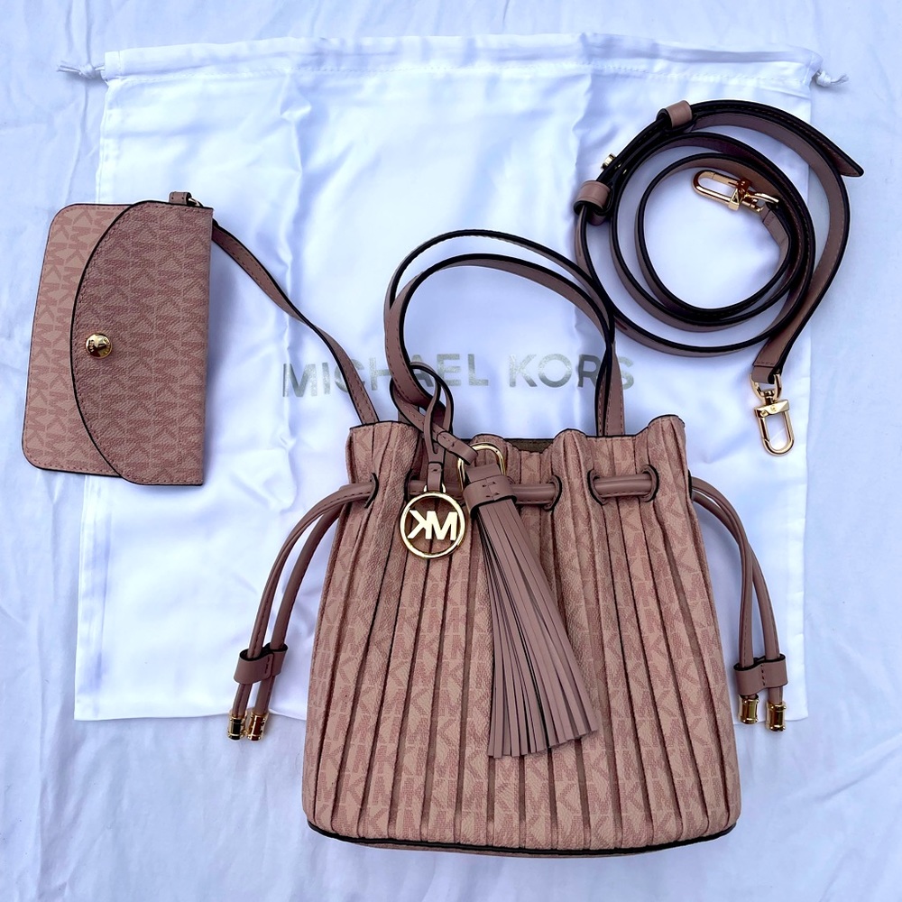 Michael Kors Willa Extra-Small Pleated Logo Tote Bag